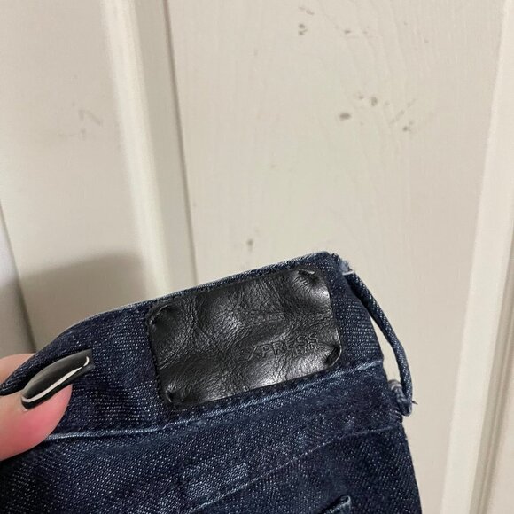 Express Womens Dark Wash Low Rise Y2K Whiskered Zelda Skinny Jeans Size 0 - Picture 5 of 8